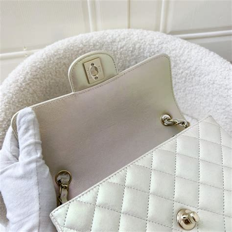 ivory chanel classic flap|Chanel UNBOXING Ivory Iridescent from 20B Collections Classic  .